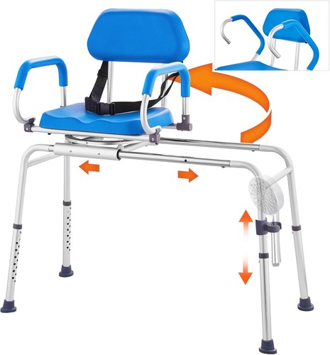 Sliding shower chair 330 lbs - sliding,